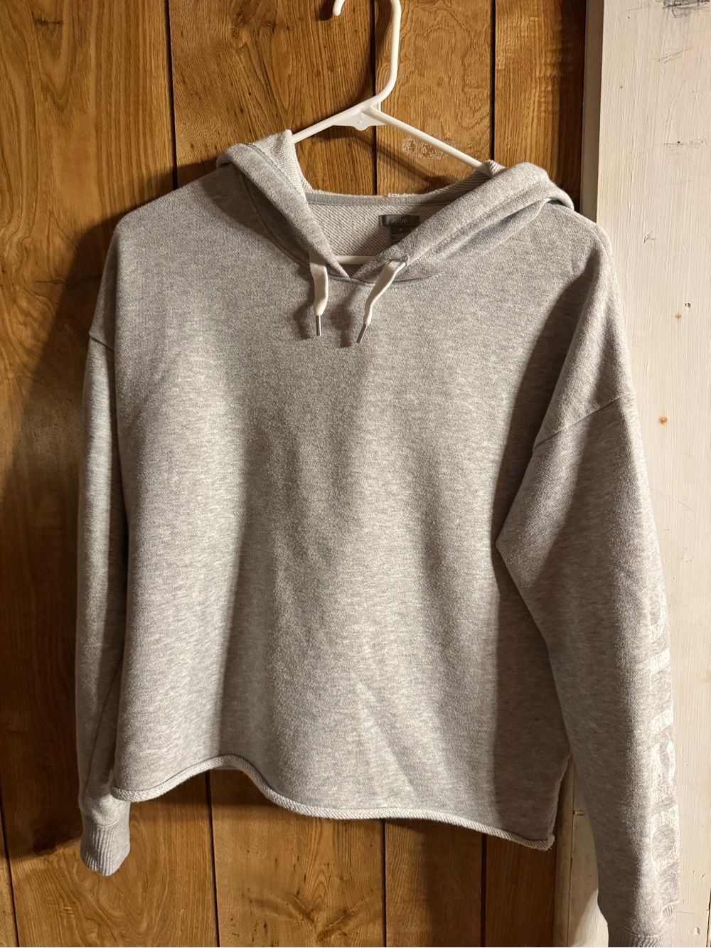 aerie Light Gray Hooded Pullover Sweatshirt